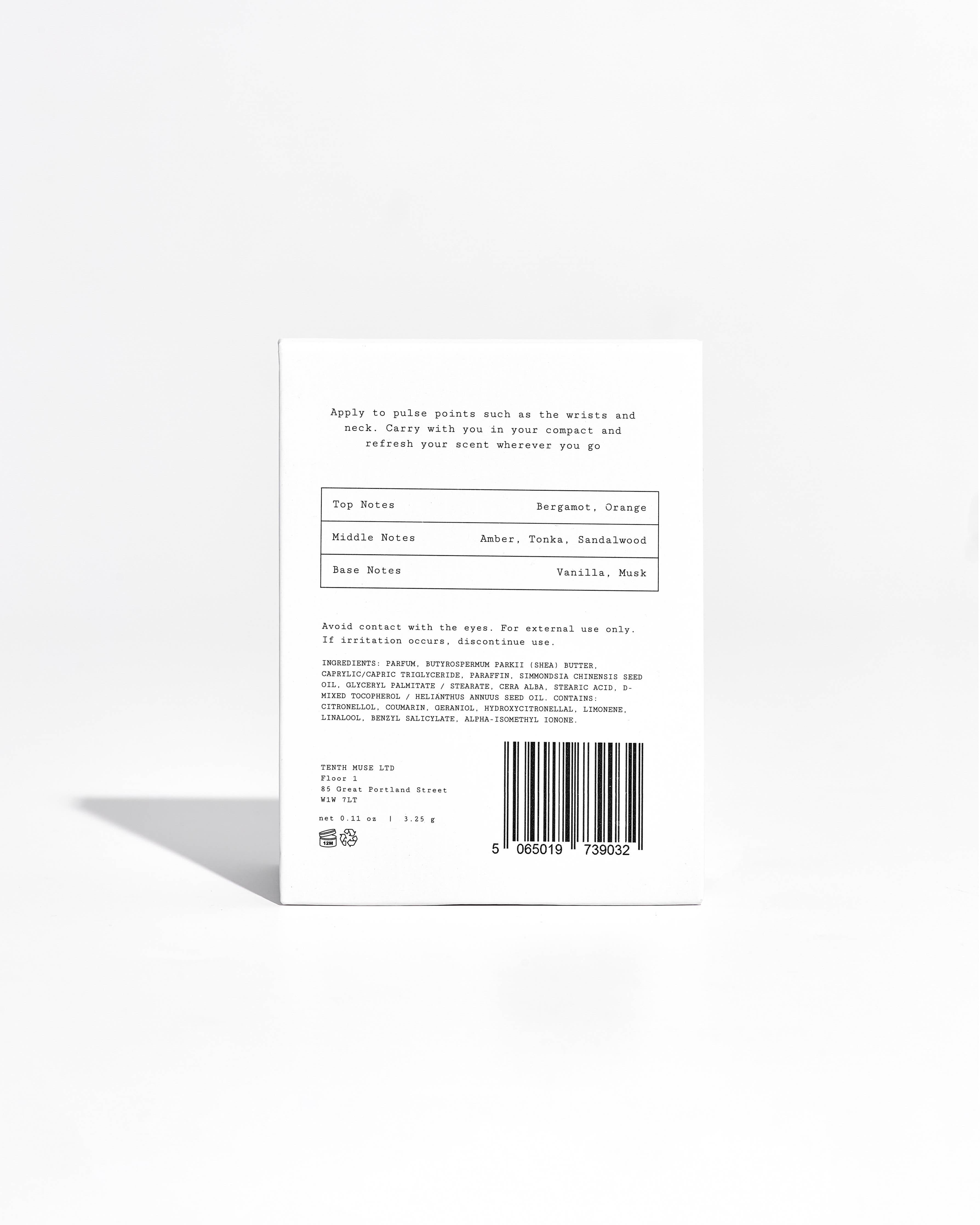 TENTH MUSE VANILLA AFTERGLOW SOLID PERFUME BALM