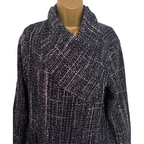 Phase Eight Navy Tweed Wide Collar Coat UK 12