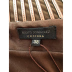 Adolfo Dominguez Vintage Faux Leather Brown Bronze Skirt UK 10