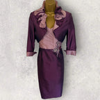 Veni Infantino Silk Dress Suit UK 12 – Purple & Pink