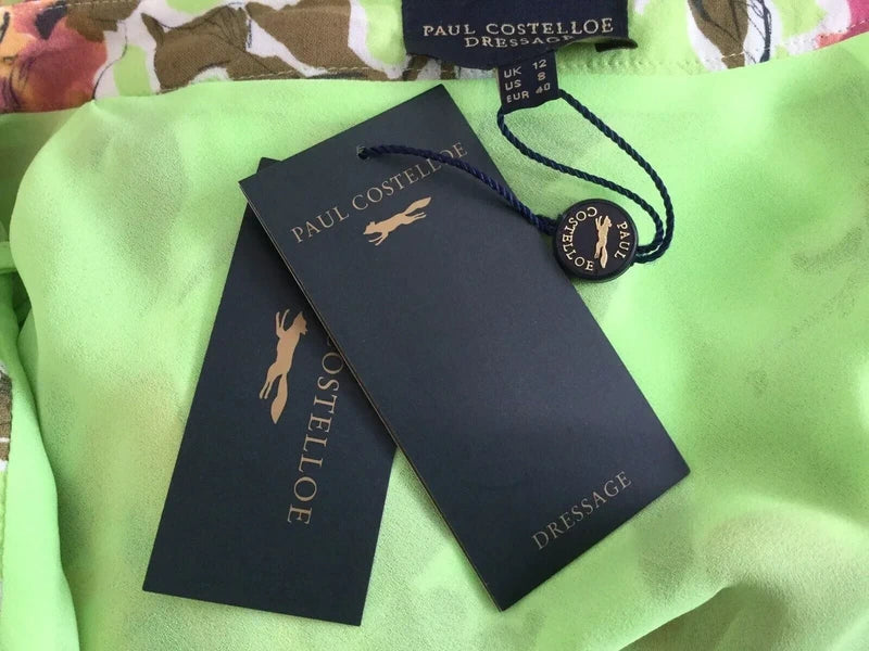 Paul Costelloe Dressage Lime Rose Floral Maxi Skirt  UK 12