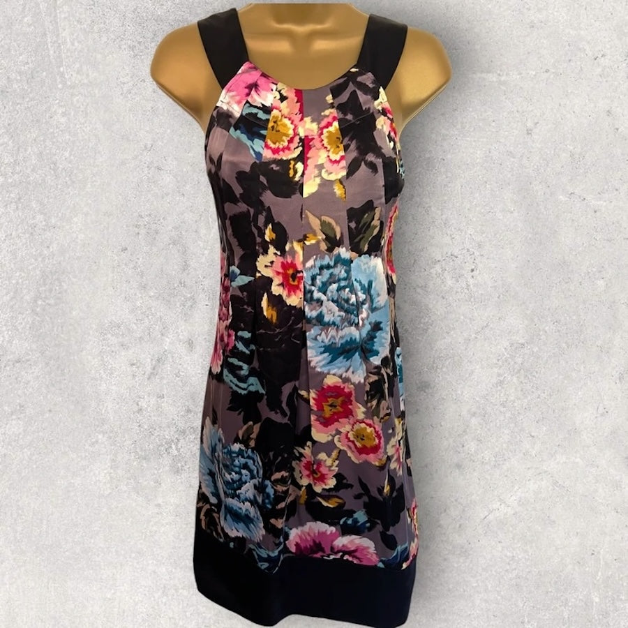 Ted Baker Multicoloured Silk Floral Slip Dress Sz 2 UK 10