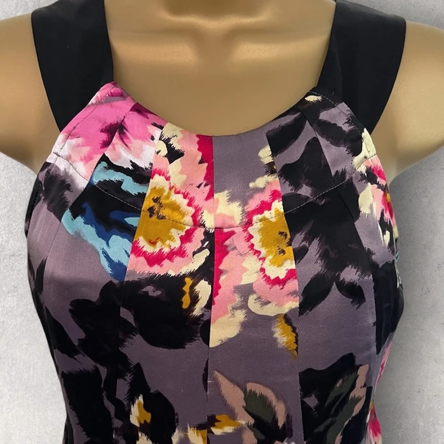 Ted Baker Multicoloured Silk Floral Slip Dress Sz 2 UK 10