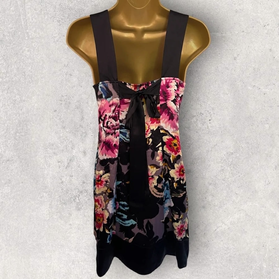 Ted Baker Multicoloured Silk Floral Slip Dress Sz 2 UK 10