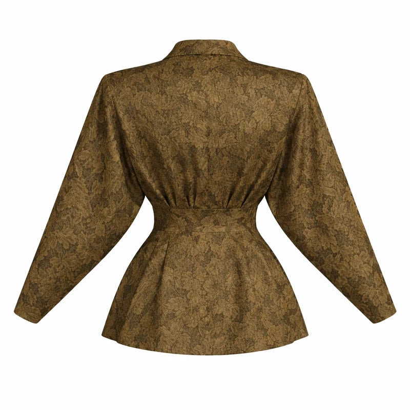 Genetpelsone Original 1980s Vintage Jacquard Batwing Jacket UK 10