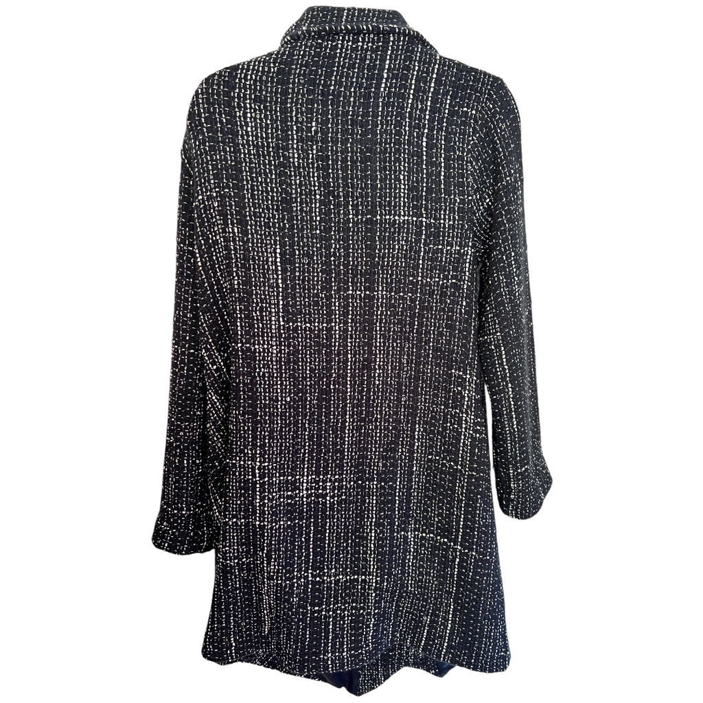 Phase Eight Navy Tweed Wide Collar Coat UK 12