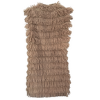 Fee Red Pink Blush Soft Shaggy Sleeveless Gilet UK 12