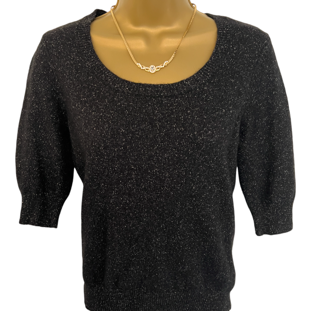 Hobbs Black Wool, Silk & Angora Jumper UK 12