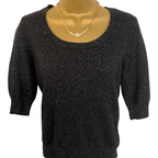 Hobbs Black Wool, Silk & Angora Jumper UK 12