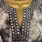 Michael Kors Black Grey Chiffon Tie Dye Top UK 8/10