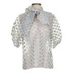 Ted Baker Grey Organza Spot Top UK 8