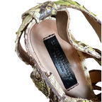 Burberry Prorsum Green Python Platform Heel Sandals UK 5.5
