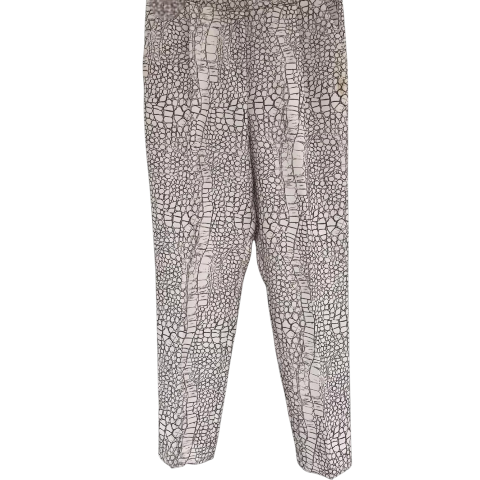 Whistles Ivory Grey Cigarette Carrot Crop Trousers UK 12