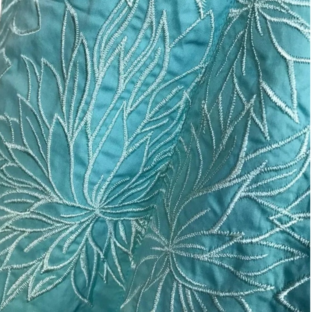Karen Millen Vintage Turquoise Embroidered Skirt UK 8