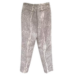 Whistles Ivory Grey Cigarette Carrot Crop Trousers UK 12