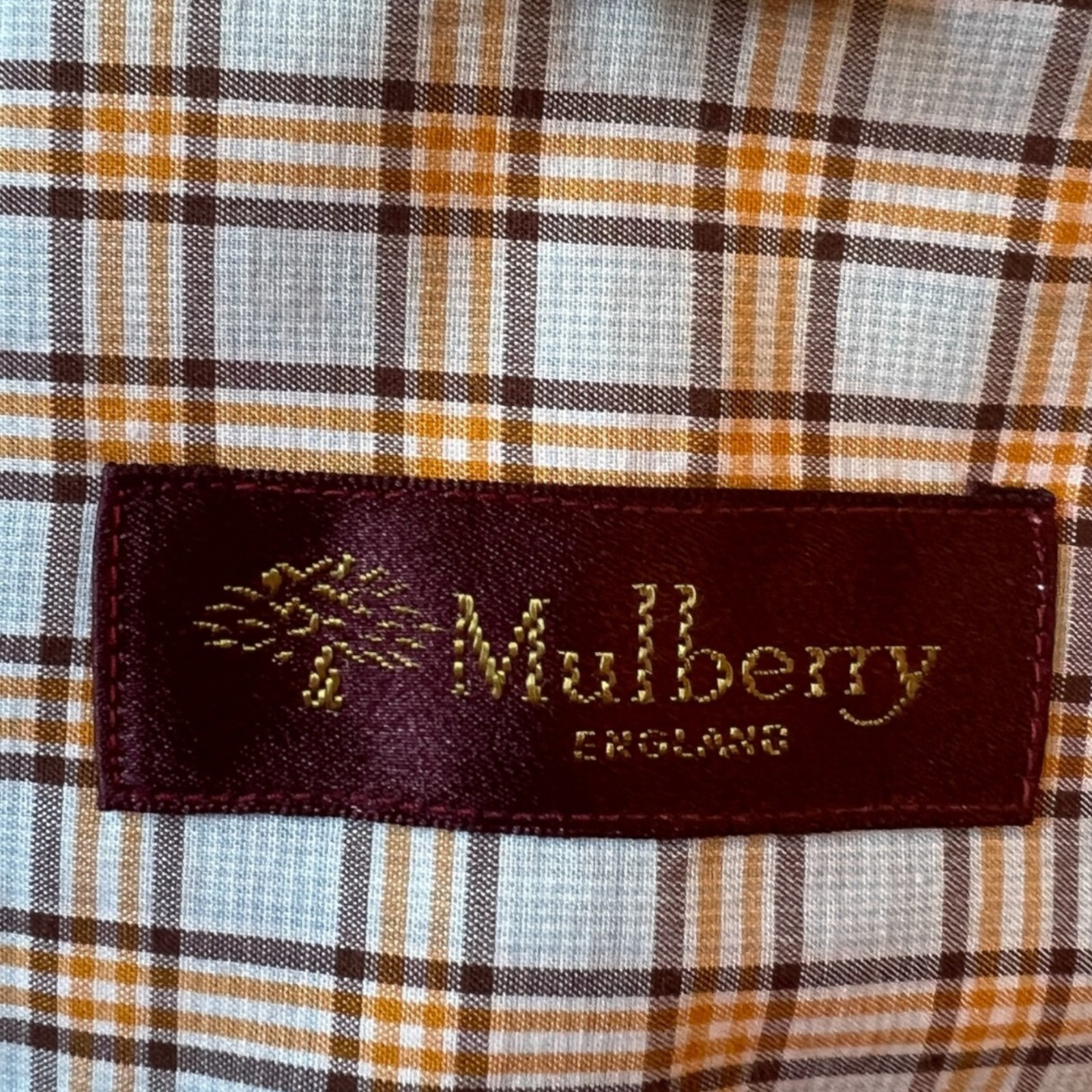 Mulberry Blue Yellow Cotton Check Shirt 44" Chest