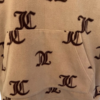 Juicy Couture Beige Brown Soft Fleece Zip Neck Top UK 12