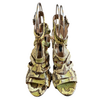 Burberry Prorsum Green Python Platform Heel Sandals UK 5.5