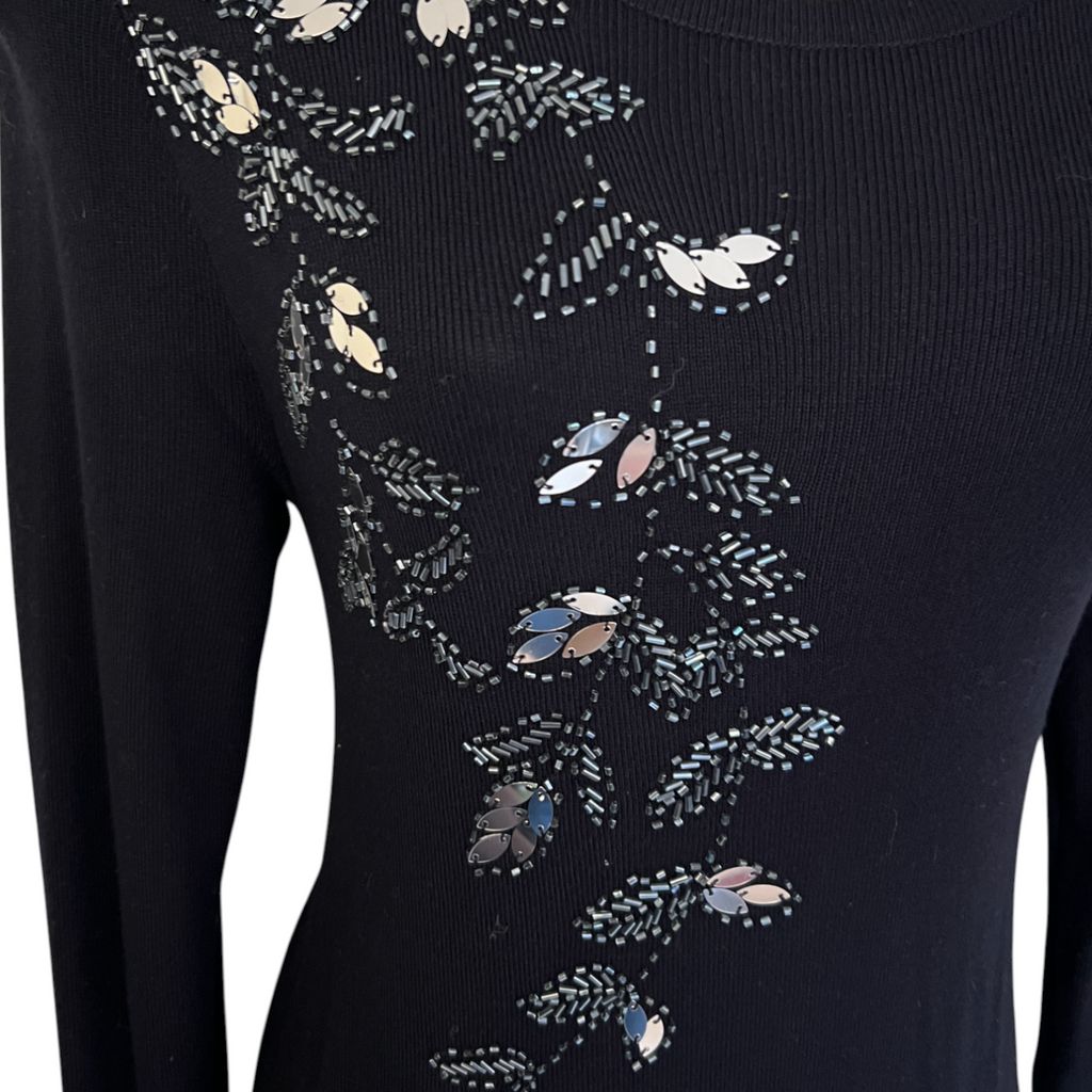 Clements Ribeiro Navy Embellished Jumper Dress UK 10