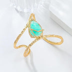 Textured Vine Wrap Teardrop Bracelet Elegant Gold Alloy