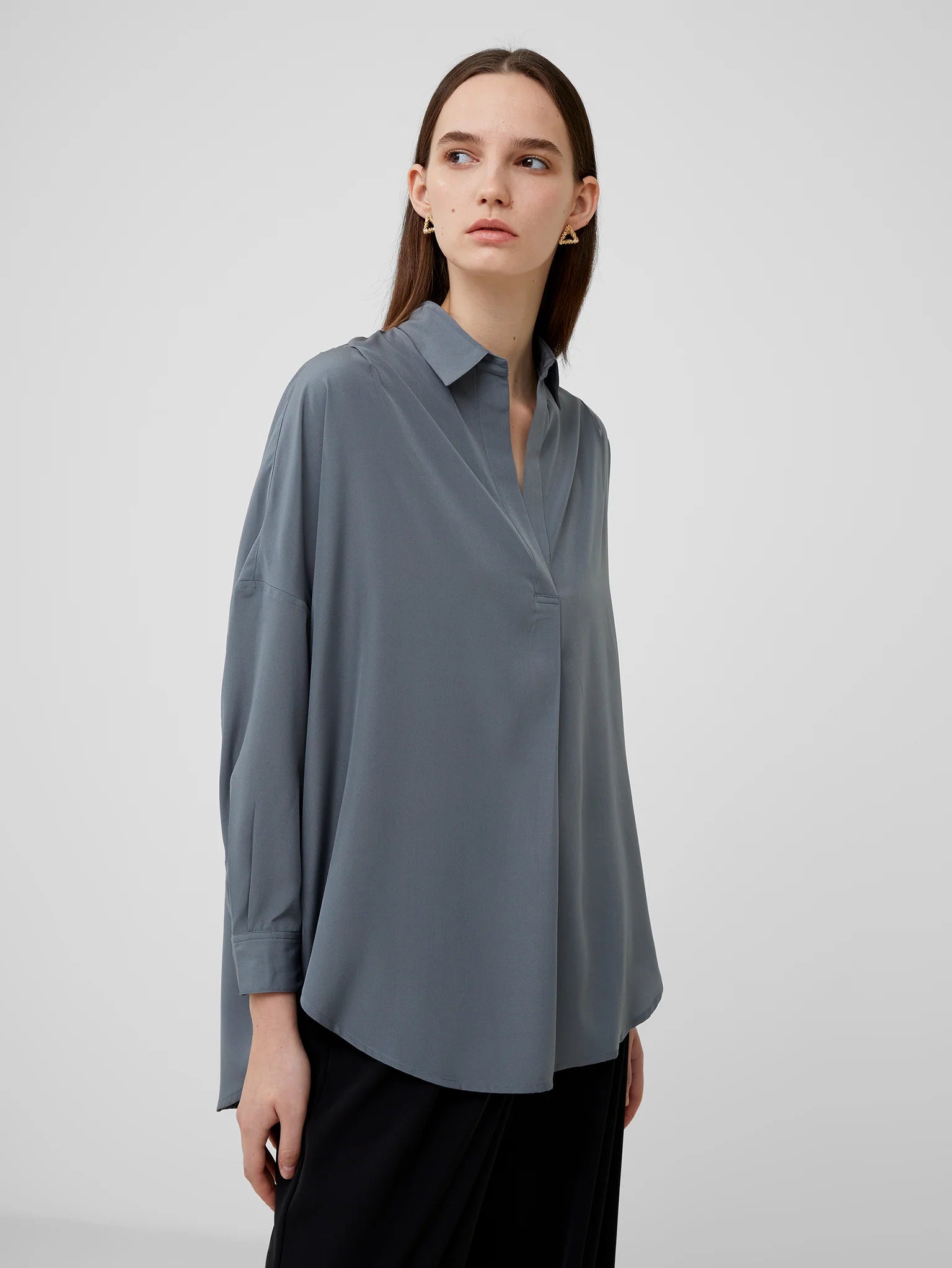 French Connection Recycled Popover Shirt Size L UK 14