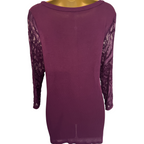 Country Casuals Purple Lace Sleeves Knit Top UK 8
