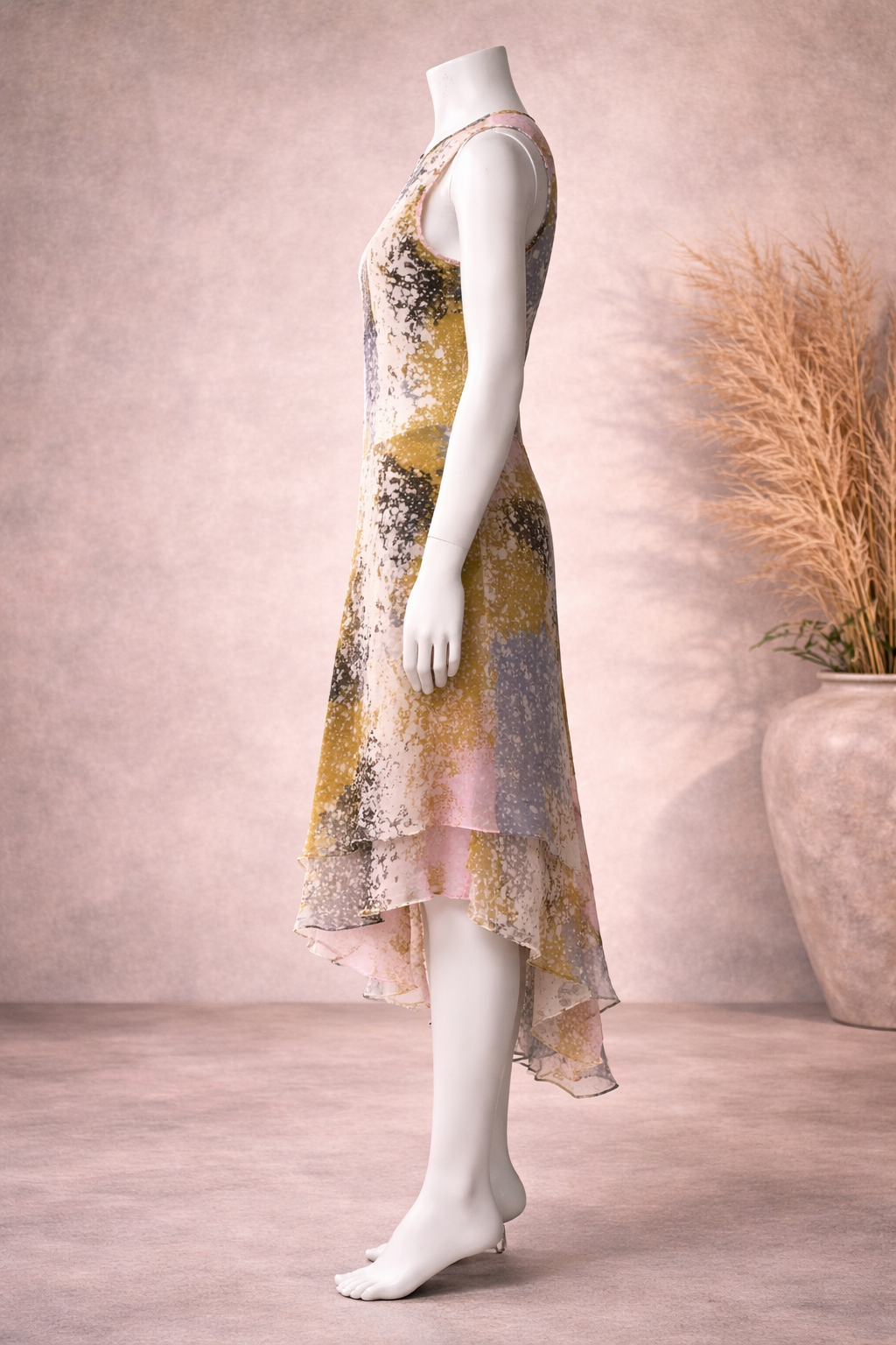 Diane Von Furstenberg Silk Asymmetrical Dress UK 10