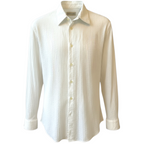 Emporio Armani White Ribbed Slim Fit Cotton Shirt 41/16