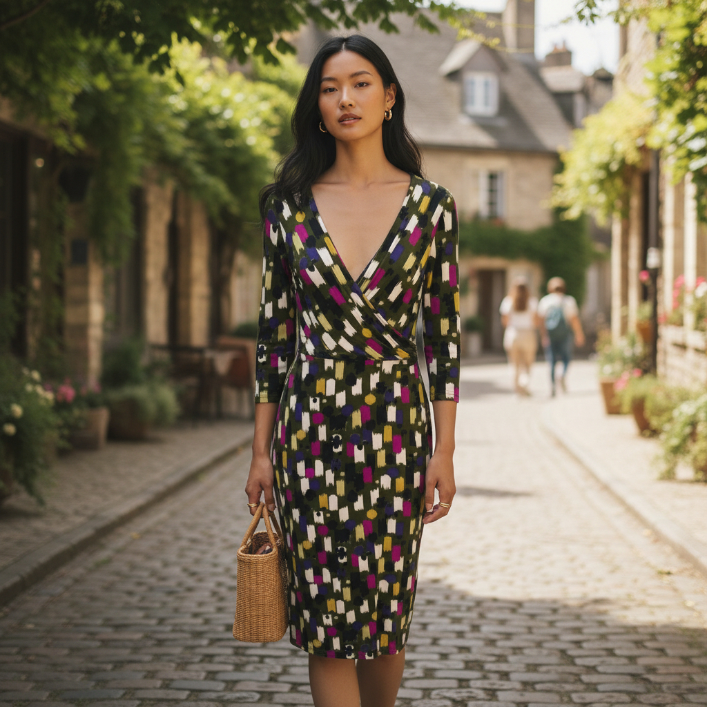 Betty Jackson Jersey V-Neck Back & Front Dress UK 14