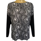 Bitte Kai Rand Grey Black Long Sleeve Top UK 8/10