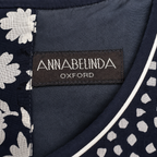 Vintage AnnaBelinda Oxford Navy & White Floral Dress UK 14/16