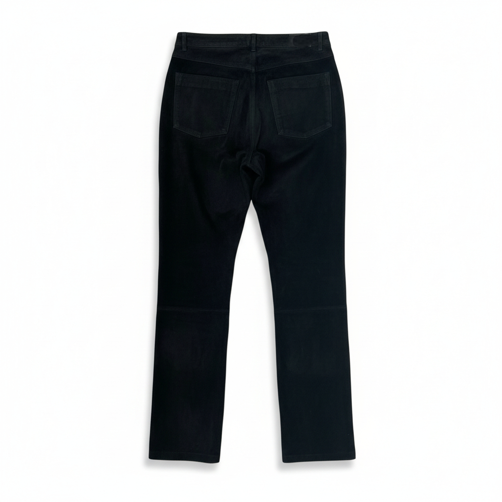 Brandon Thomas Women's Black Suede Straight Leg Trousers US 8 UK 12