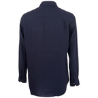 Burberry Mens Dark Blue 100% Linen Long Sleeve Shirt XL