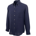 Burberry Mens Dark Blue 100% Linen Long Sleeve Shirt XL