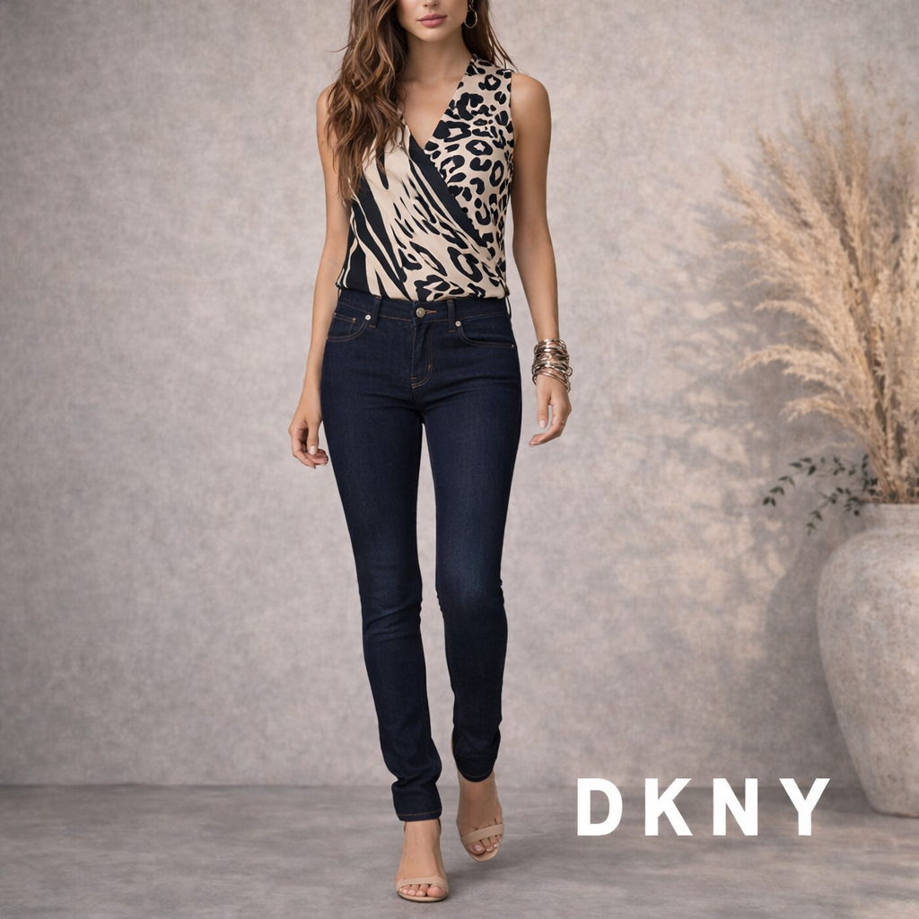 DKNY Skyline Skinny Denim Dark Blue Jeans  UK 10