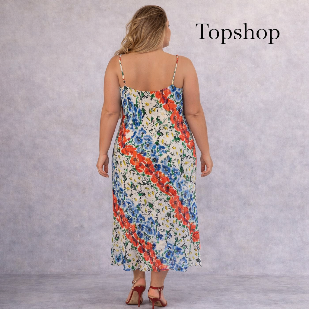 Topshop Multicoloured Floral Dress UK 16