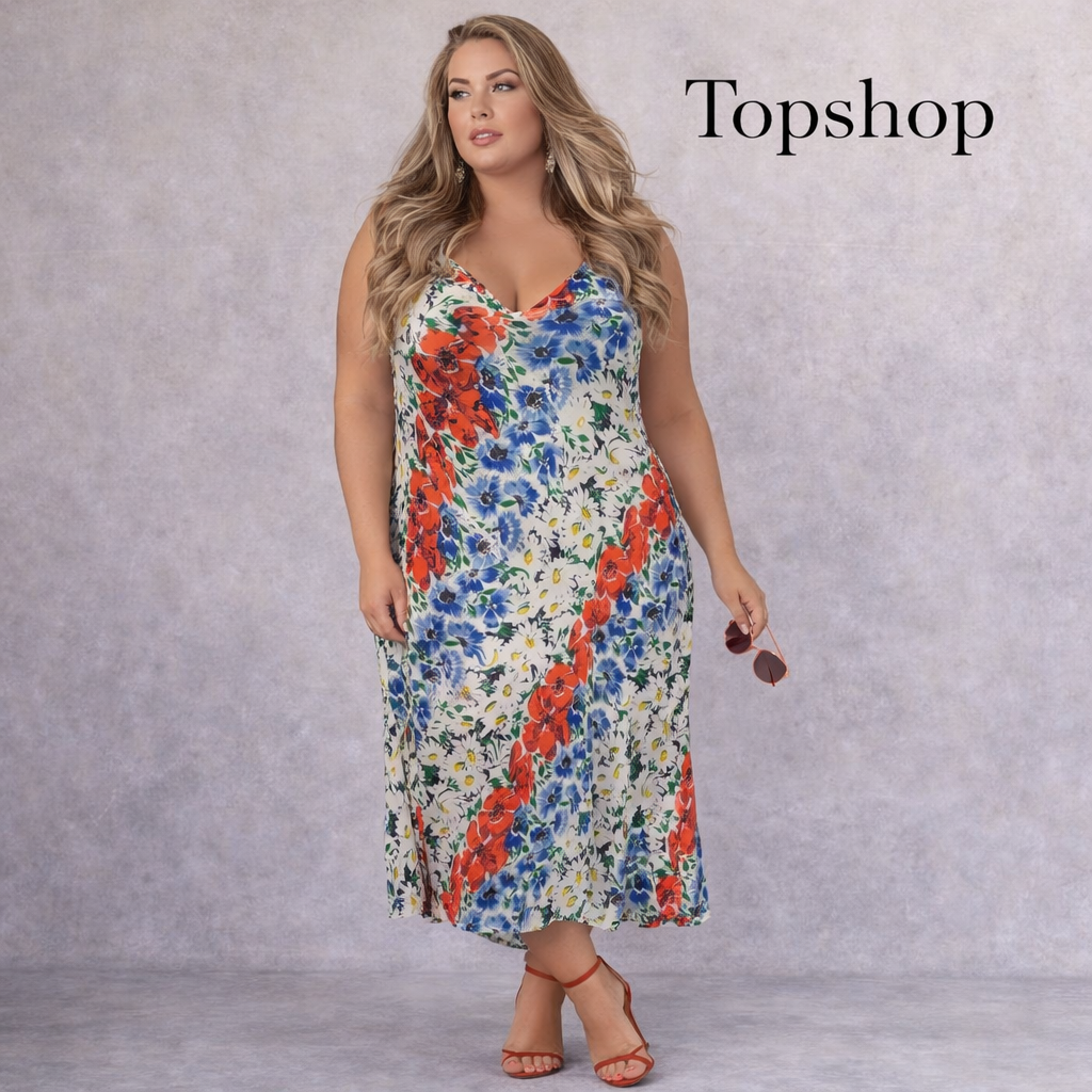Topshop Multicoloured Floral Dress UK 16