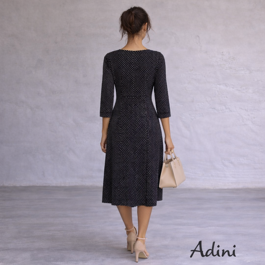 Adini Grey Polka Dot Cotton Jersey Dress UK 14