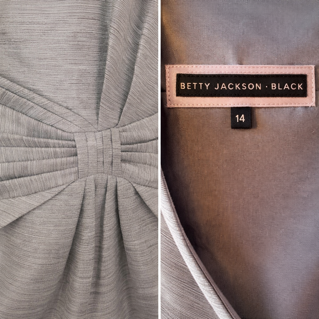 Betty Jackson Black Silver Grey Sheath Dress – UK 14