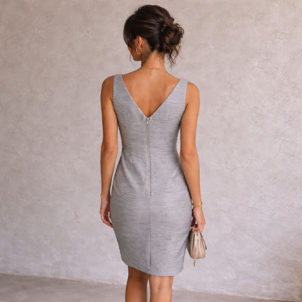 Betty Jackson Black Silver Grey Sheath Dress – UK 14