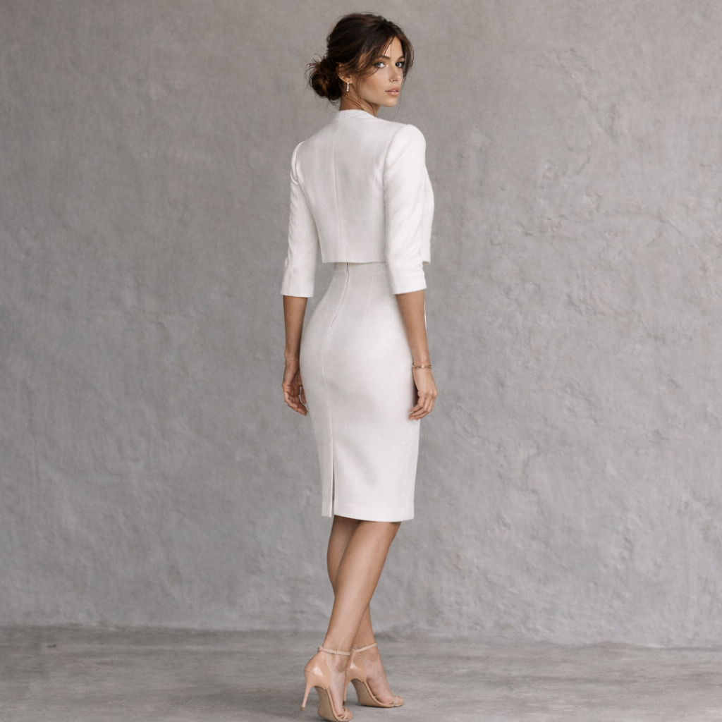 John Charles White Gold Beaded Organza Wedding Dress Suit UK 14