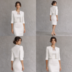 John Charles White Gold Beaded Organza Wedding Dress Suit UK 14