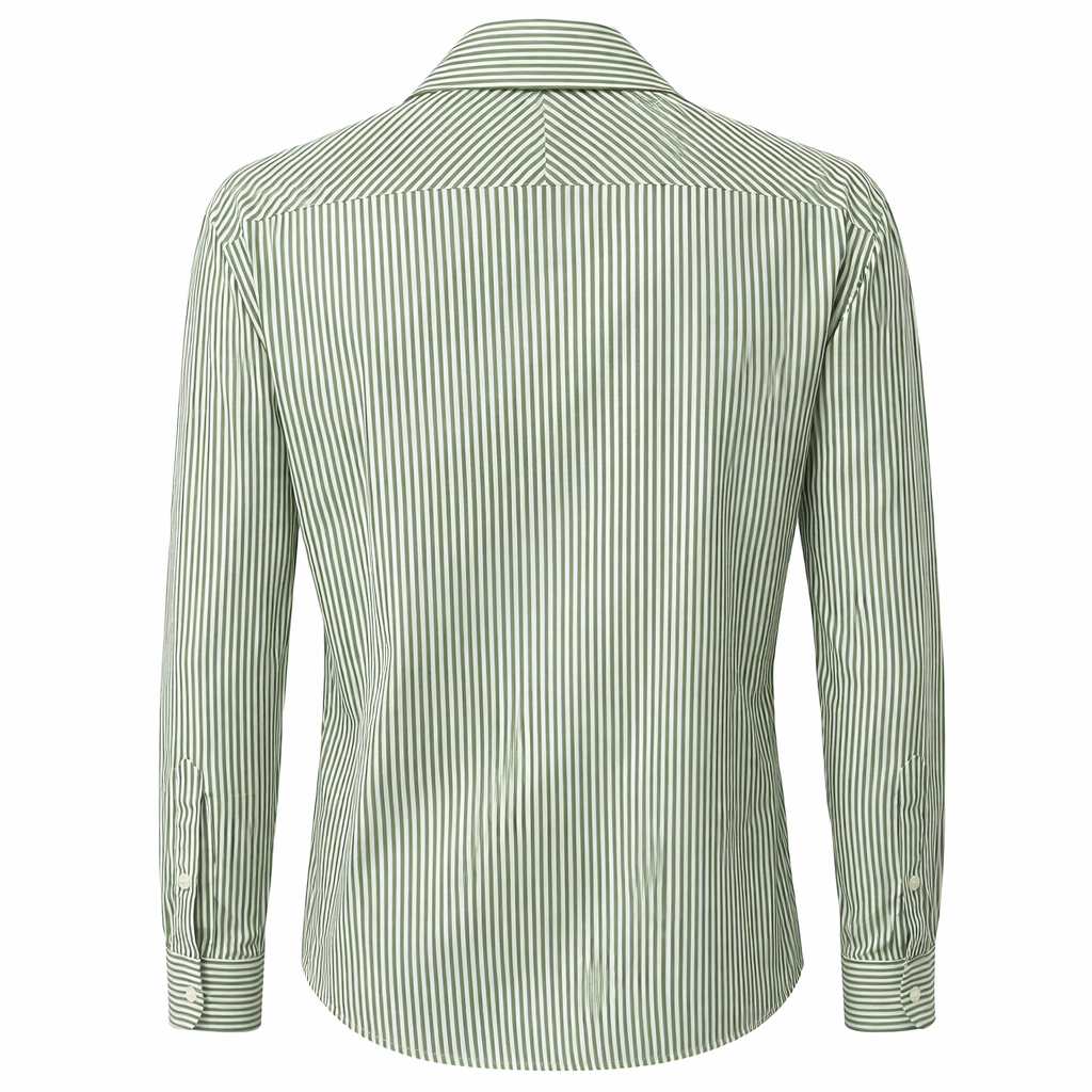 Tommy Hilfiger Tailored Fit Green & White Striped Shirt – Size L - Fitted 41/16