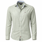 Tommy Hilfiger Tailored Fit Green & White Striped Shirt – Size L - Fitted 41/16