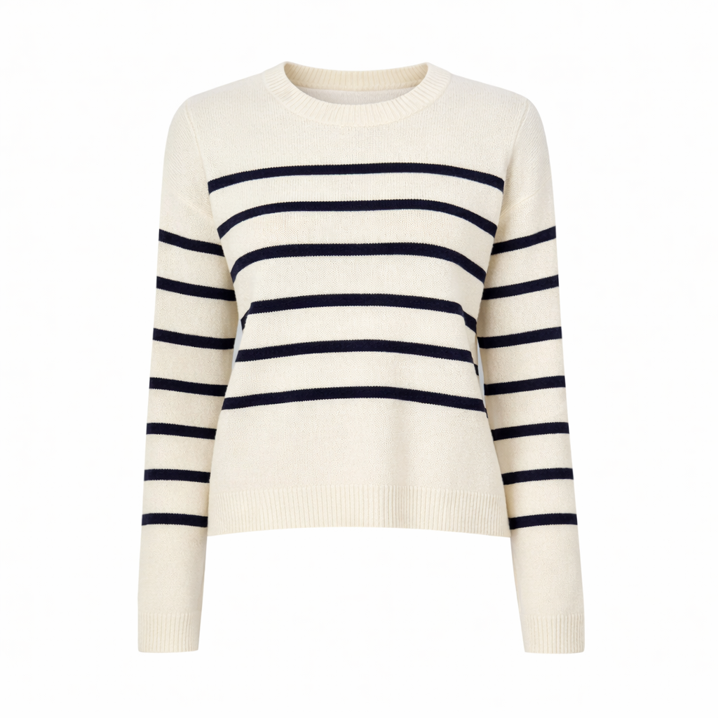 Ruby Moon Recycled Polyester & Cotton White Navy Jumper Sz M