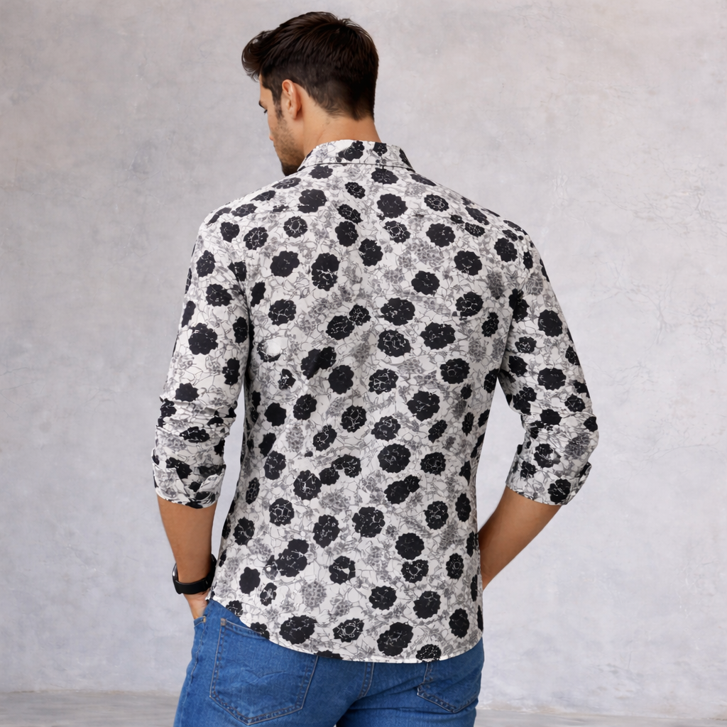 Paul Smith PS Black & White Floral Print Shirt XL