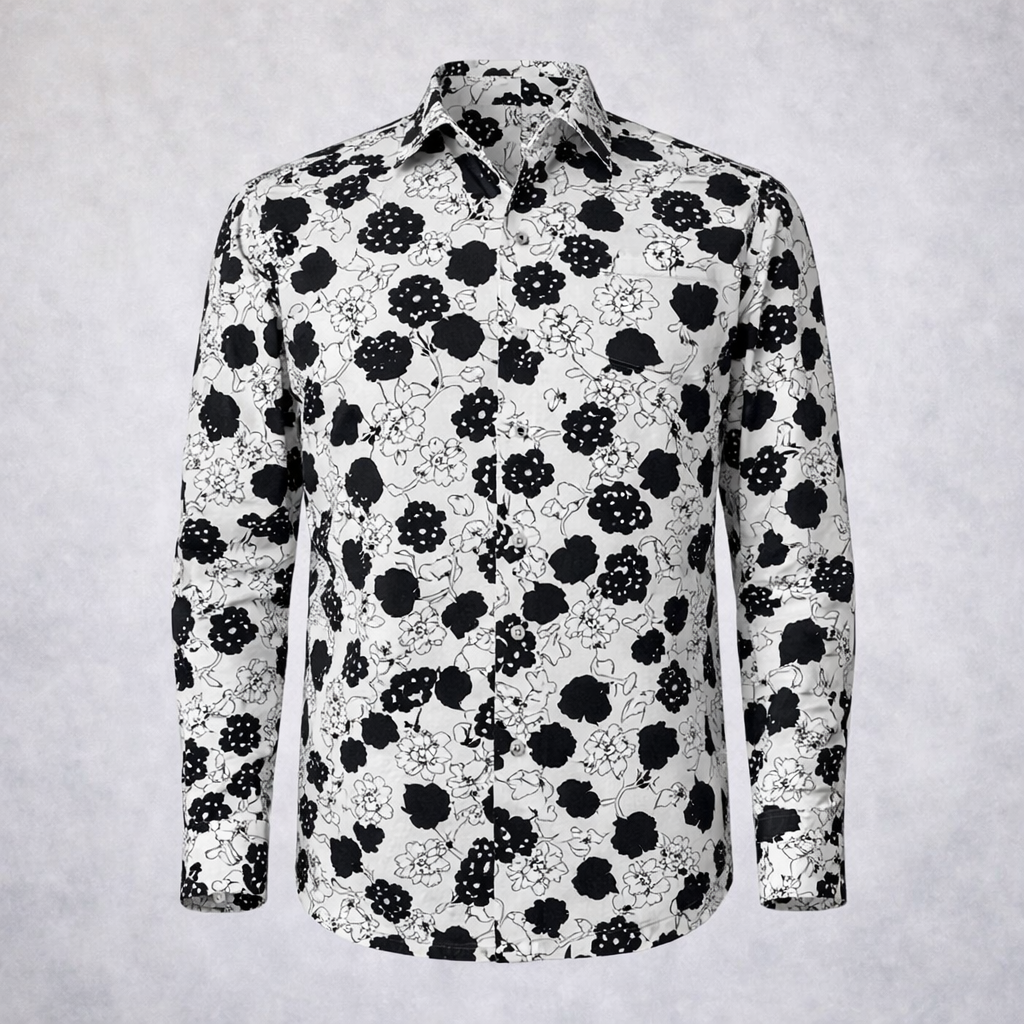Paul Smith PS Black & White Floral Print Shirt XL