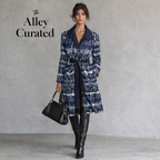 Weekend Max Mara Reversible Coat, Navy & White UK 14