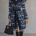 Weekend Max Mara Reversible Coat, Navy & White UK 14