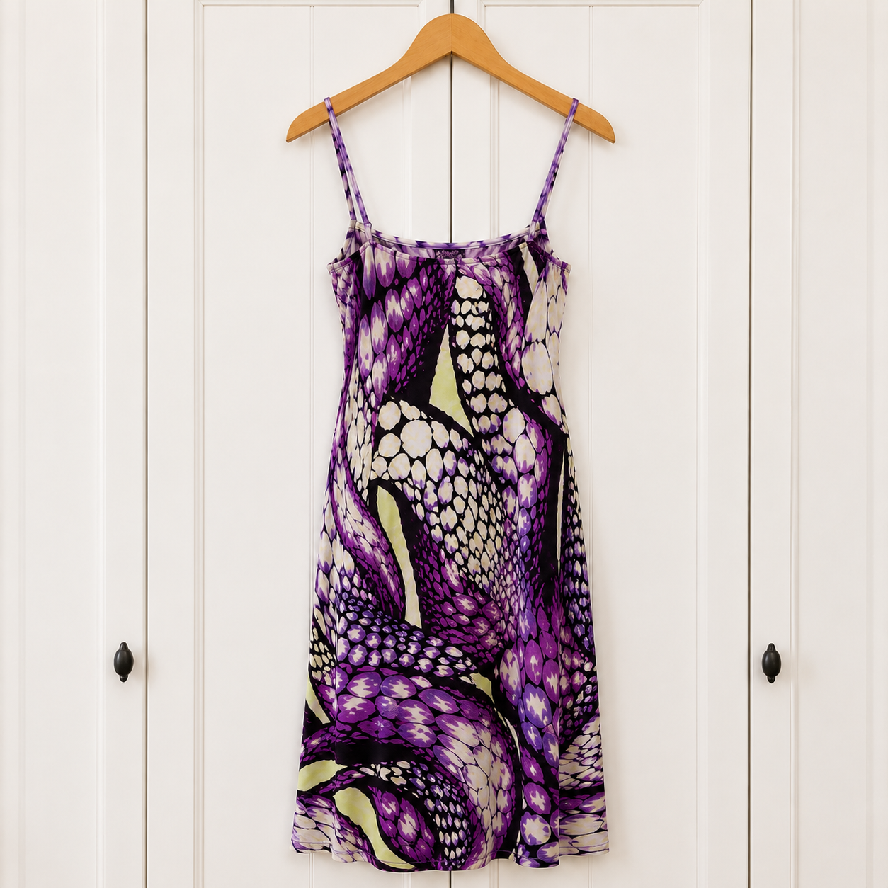 Just Cavalli Purple Silky Summer  Dress UK 12 Designer